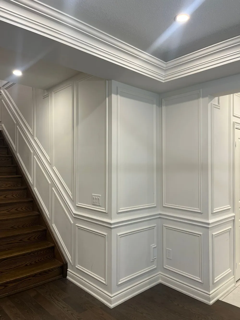 Stair Hall Crown & Wall Paneling, finish carpentry by SEGAL XVI